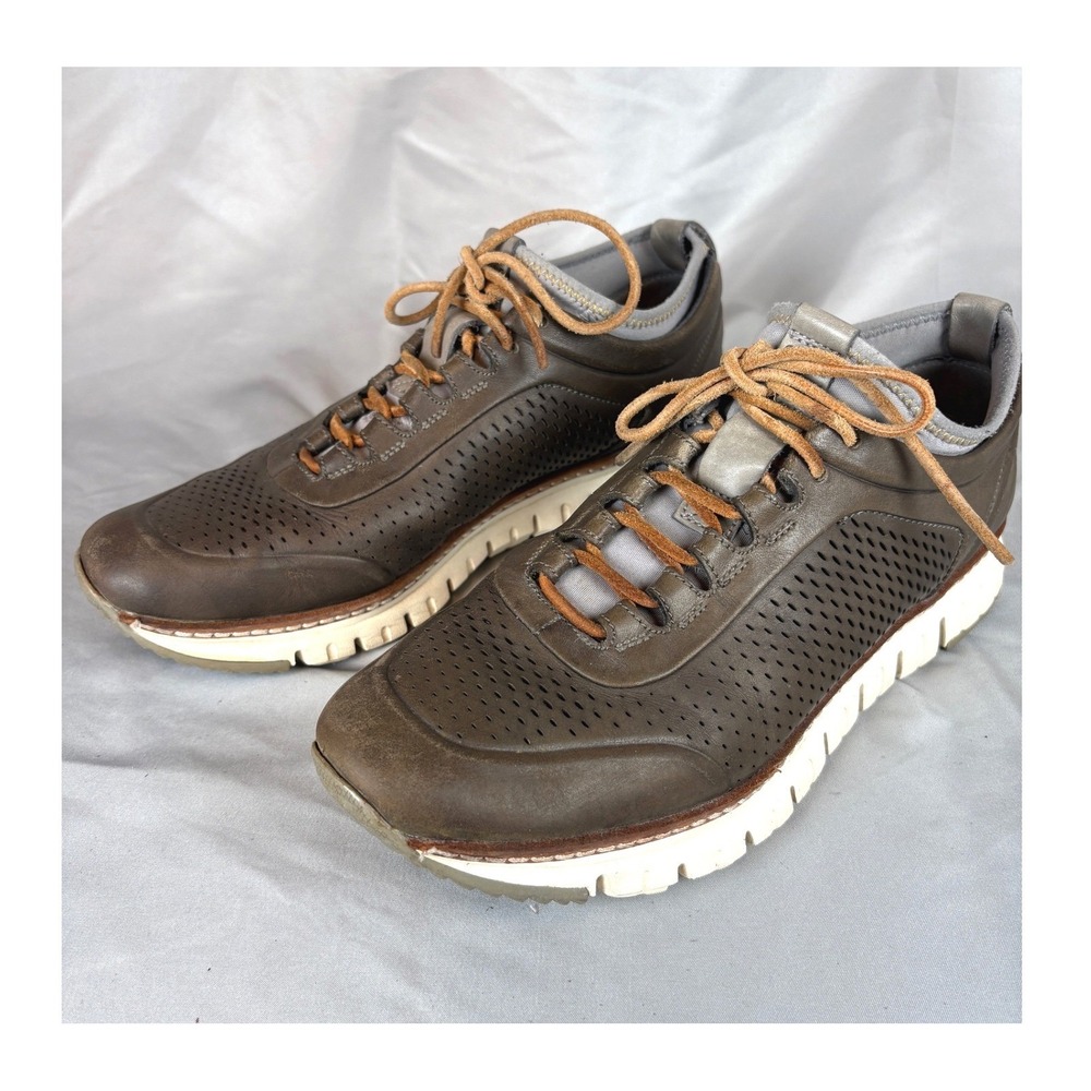 Cole Haan Zerogrand Mens Brown Leather Laser Perforated Sneakers C24977 Size 9M